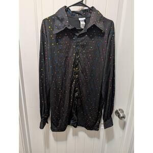 Dream Guy Saturday Night Fever Mens M Disco Shirt Multicolor Halloween Costume